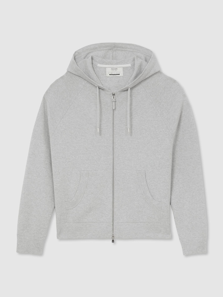 Reiss Manchester R-Flex Zip-Through Knitted Hoodie - תמונה 2 מתוך 10 Reiss Manchester R-Flex Zip-Through Knitted Hoodie - תמונה 2 מתוך 10