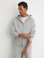 Reiss Manchester R-Flex Zip-Through Knitted Hoodie - תמונה 3 מתוך 10