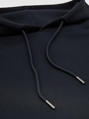 Reiss Navy Falco Premium Interlock Relaxed-Fit Hoodie - Image 7 of 7