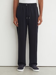 Reiss Navy Form Premium Interlock Straight-Leg Joggers - Image 3 of 6