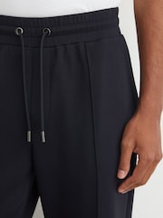 Reiss Navy Form Premium Interlock Straight-Leg Joggers - Image 4 of 6