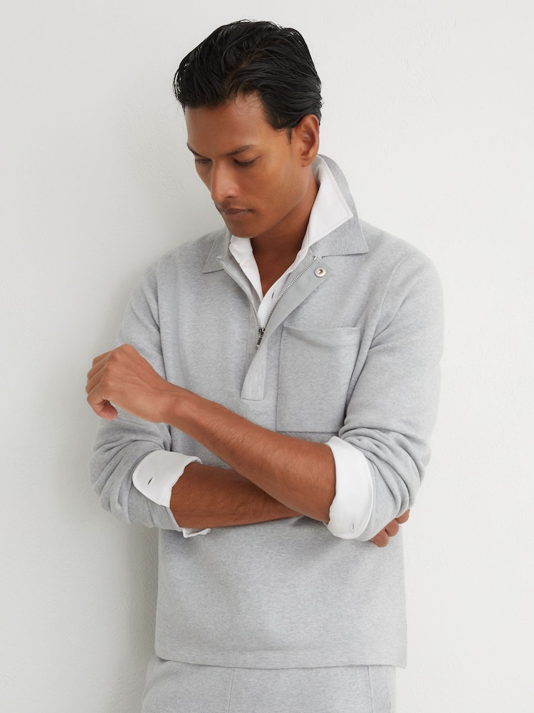 Reiss Gorbridge R-Flex Half-Zip Knitted Polo Jumper - תמונה 1 מתוך 8 Reiss Gorbridge R-Flex Half-Zip Knitted Polo Jumper - תמונה 1 מתוך 8