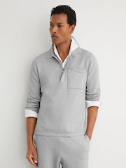 Reiss Gorbridge R-Flex Half-Zip Knitted Polo Jumper - תמונה 7 מתוך 8
