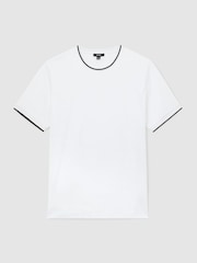 Reiss White Ainsley Air-Water Cotton Tipped Tailored-Fit T-Shirt - Image 2 of 6