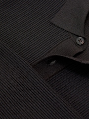 Reiss Dark Green Admiral Ribbed Half-Button Polo Shirt - Image 7 of 7