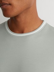 Reiss Light Sage Green Ainsley Air-Water Cotton Tipped Tailored-Fit T-Shirt - Image 3 of 5