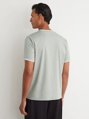 Reiss Light Sage Green Ainsley Air-Water Cotton Tipped Tailored-Fit T-Shirt - Image 4 of 5