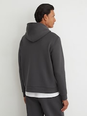 Reiss Charcoal Grey Dane Premium Interlock Hoodie - Image 5 of 7
