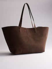The Set Tote Bag Brown Faux Suede - Image 1 of 4