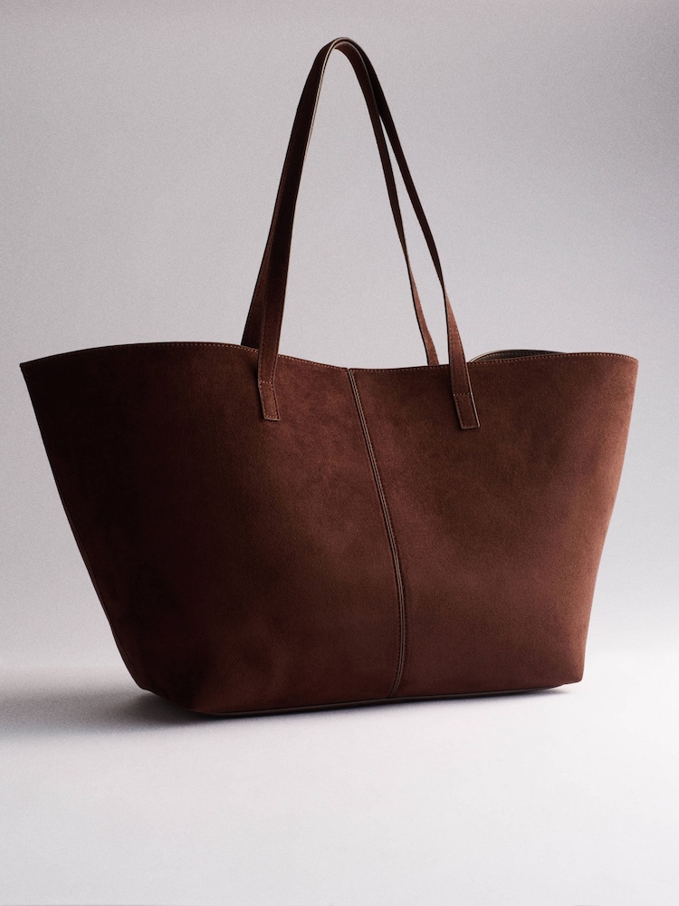 The Set Tote Bag Brown Faux Suede - Image 1 of 4