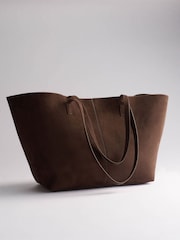 The Set Tote Bag Brown Faux Suede - Image 2 of 4