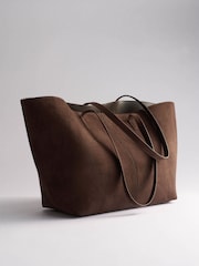 The Set Tote Bag Brown Faux Suede - Image 3 of 4