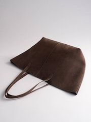 The Set Tote Bag Brown Faux Suede - Image 4 of 4