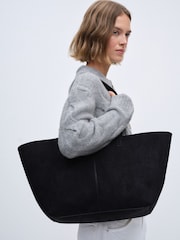 The Set Tote Bag Black Faux Suede - Image 4 of 5