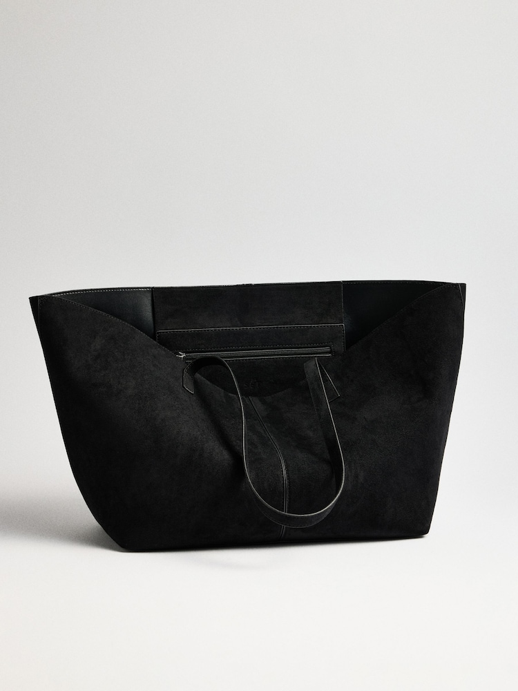 The Set Tote Bag Black Faux Suede - Image 5 of 5
