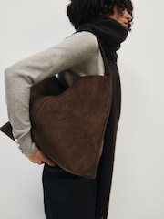 זמש חום - The Set Slouchy Shoulder Bag - תמונה 6 מתוך 7