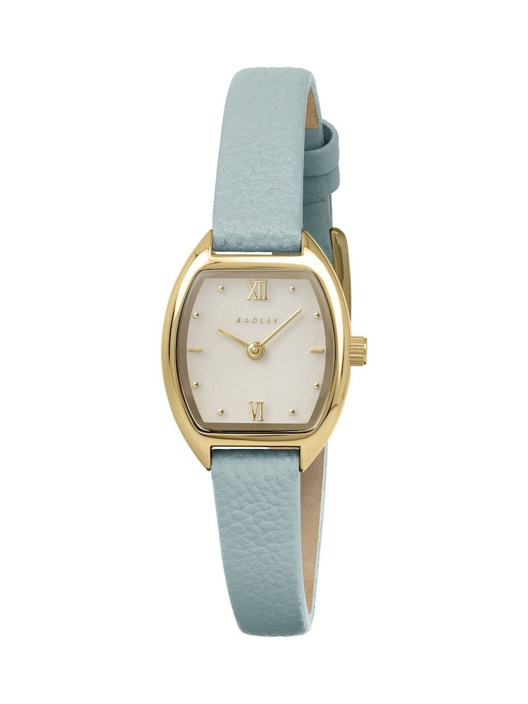 Radley Green Pale Gold Plated Tonneau Shaped Case Pistachio Leather Strap Watch - Image 2 of 4