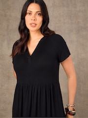 Live Unlimited Black Petite Tiered Jersey Maxi Dress - Image 2 of 4