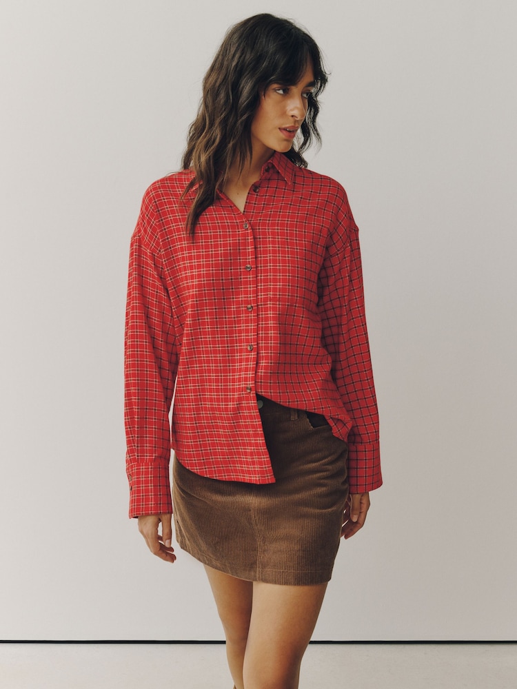 Червона перевірка - Flannel Long Sleeve Shirt - Image 1 of 8