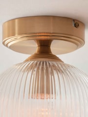 Gallery Home Aged Brass Ashton Ribbed Ceiling Light - Image 2 of 4