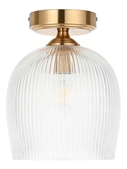 Gallery Home Aged Brass Ashton Ribbed Ceiling Light - Image 3 of 4