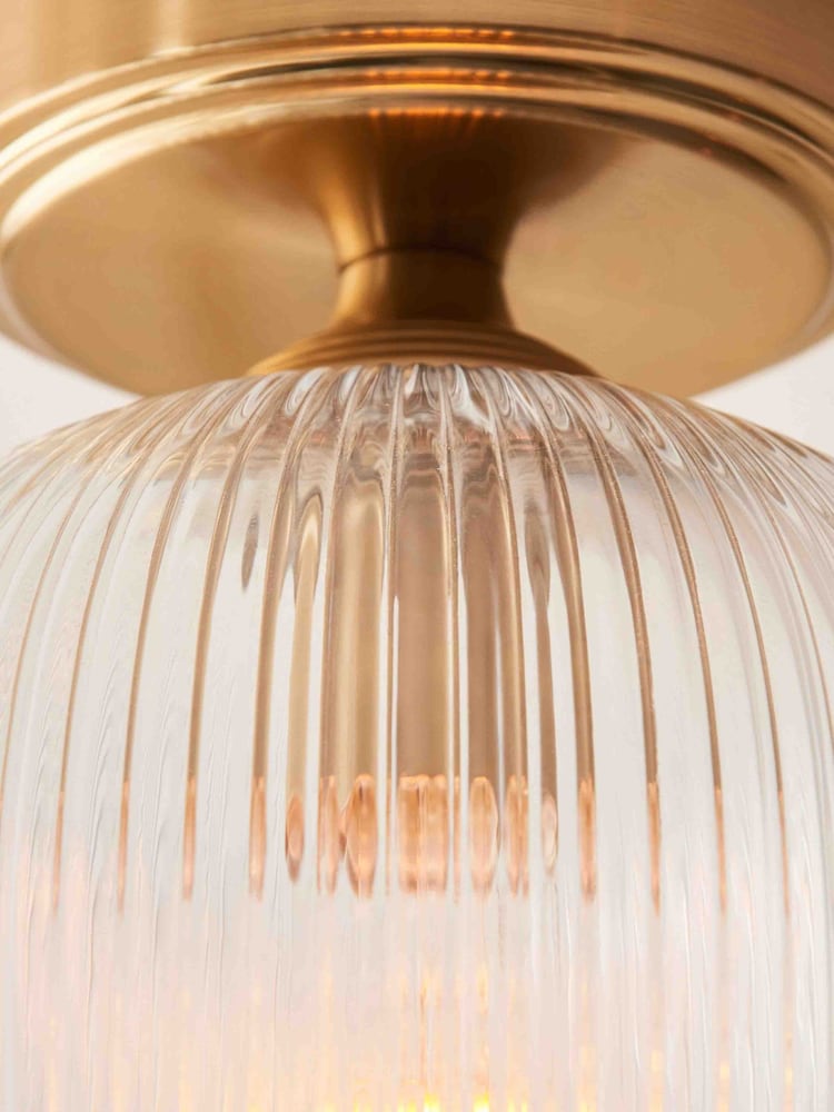 Gallery Home Aged Brass Ashton Ribbed Ceiling Light - Image 4 of 4 Gallery Home Aged Brass Ashton Ribbed Ceiling Light - Image 4 of 4