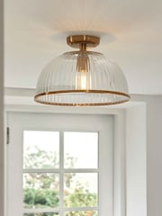 Gallery Home Vintage Brass Somerly Domed Ceiling Light - Image 1 of 4