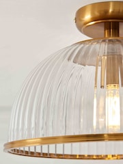 Gallery Home Vintage Brass Somerly Domed Ceiling Light - Image 2 of 4