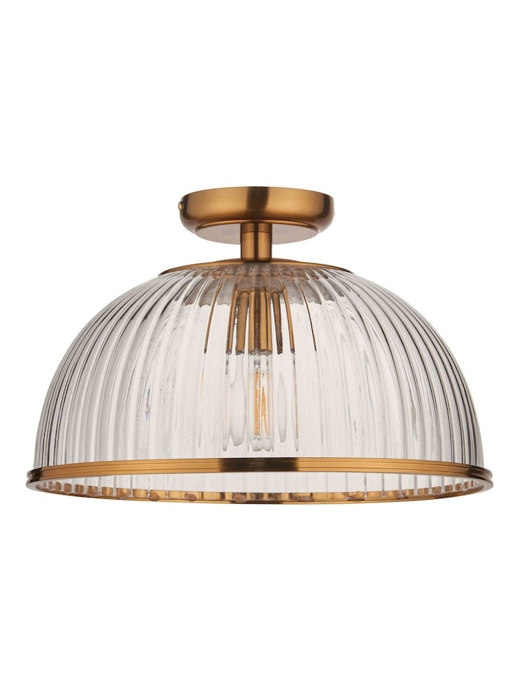 Gallery Home Vintage Brass Somerly Domed Ceiling Light - Image 4 of 4