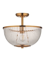 Gallery Home Vintage Brass Somerly Bowl Ceiling Light - Image 4 of 4