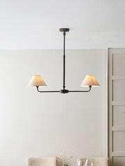 Gallery Home Matt Black Lina 2 Pendant Light - Image 1 of 5