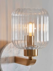 Gallery Home White Travine Ribbed Wall Light Marble - Image 3 of 4