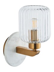 Gallery Home White Travine Ribbed Wall Light Marble - Image 4 of 4