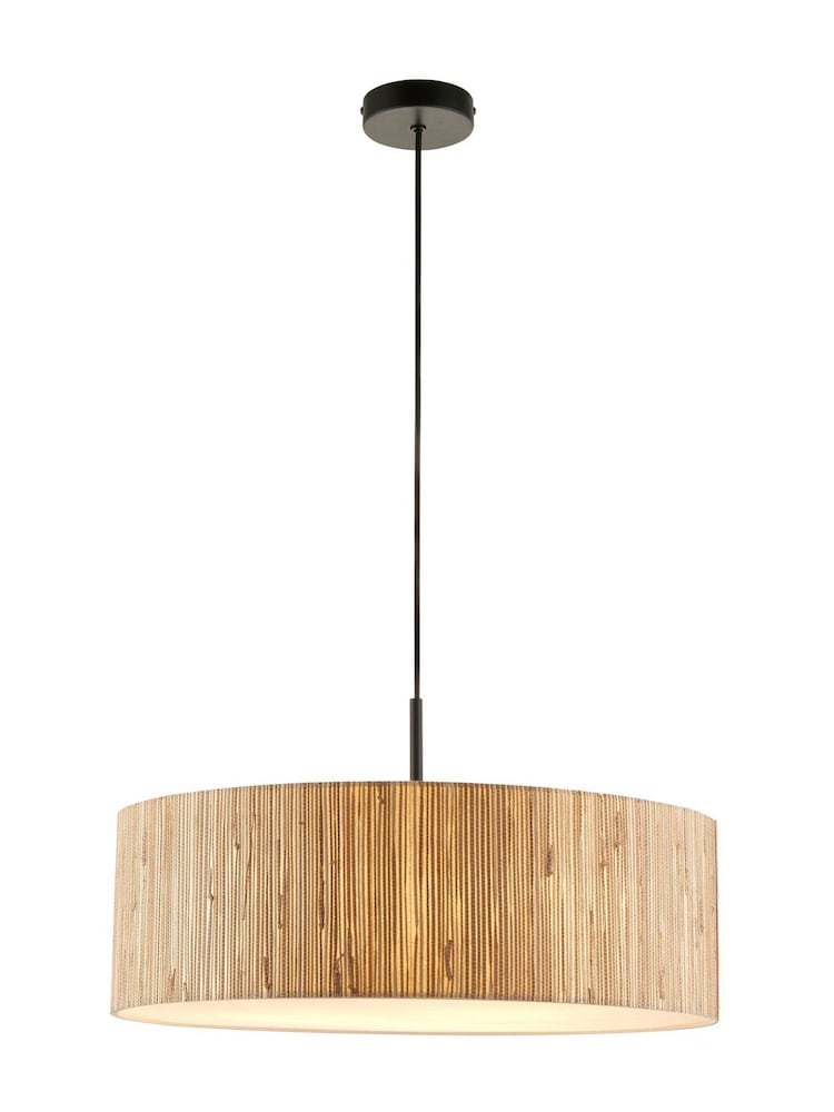 Gallery Home Black Natural Longford 3 Ceiling Pendant Light - Image 4 of 4