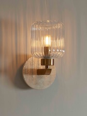 Gallery Home Beige Travine Ribbed Wall Light Marble - Image 1 of 4
