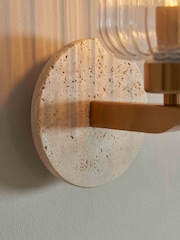 Gallery Home Beige Travine Ribbed Wall Light Marble - Image 2 of 4
