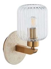 Gallery Home Beige Travine Ribbed Wall Light Marble - Image 4 of 4