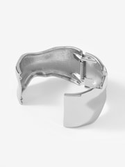 Mint Velvet Silver Tone Clean Wave Bangle - Image 3 of 5