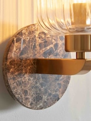 Gallery Home Dark Brown Travine Ribbed Wall Light Marble - Image 2 of 4