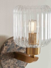 Gallery Home Dark Brown Travine Ribbed Wall Light Marble - Image 3 of 4