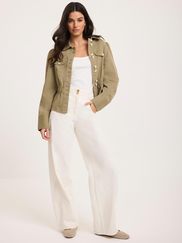 Mint Velvet White Relaxed Seam Detail Wide Jeans - Image 1 of 7 Mint Velvet White Relaxed Seam Detail Wide Jeans - Image 1 of 7