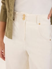 Mint Velvet White Relaxed Seam Detail Wide Jeans - Image 4 of 7
