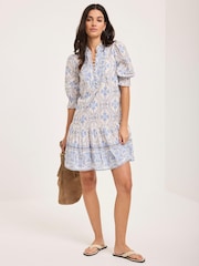 Mint Velvet Blue Floral Print Mini Dress - Image 3 of 8