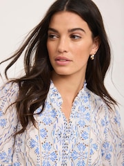 Mint Velvet Blue Floral Print Mini Dress - Image 6 of 8