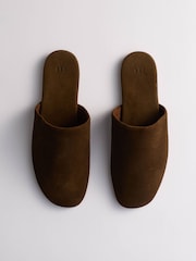 খাকি সবুজ সোয়েড - The Set Premium Backless Slip On Mules - 4এর মধ্যে 4 ছবি
