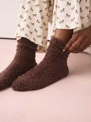 Neutral/Blush Tonal - Teddy Fleece Cosy Socks 4 Pack - Image 3 of 9