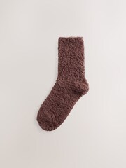 Neutral/Blush Tonal - Teddy Fleece Cosy Socks 4 Pack - Image 4 of 9