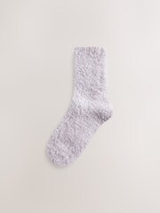 Neutral/Blush Tonal - Teddy Fleece Cosy Socks 4 Pack - Image 5 of 9