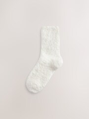 Neutral/Blush Tonal - Teddy Fleece Cosy Socks 4 Pack - Image 7 of 9