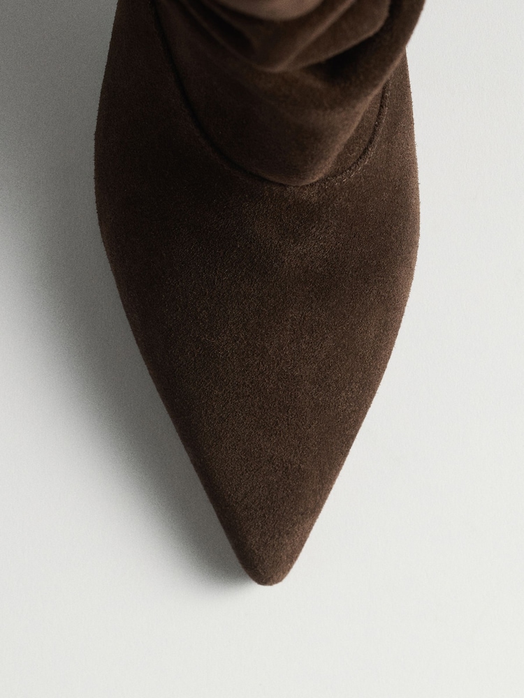 The Set Premium Suede Slouch Ankle Boots Chocolate Brown - Image 3 of 3 The Set Premium Suede Slouch Ankle Boots Chocolate Brown - Image 3 of 3